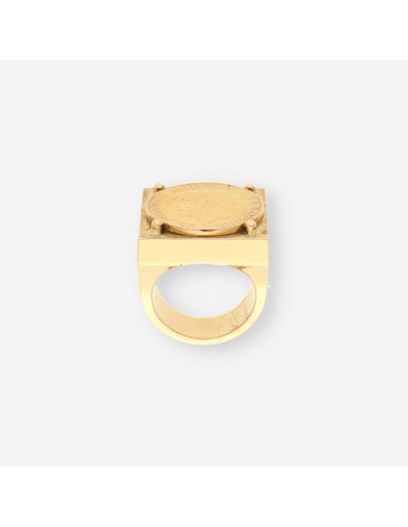 Anillo oro con moneda