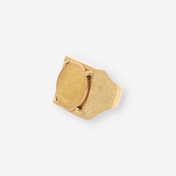 Anillo oro con moneda
