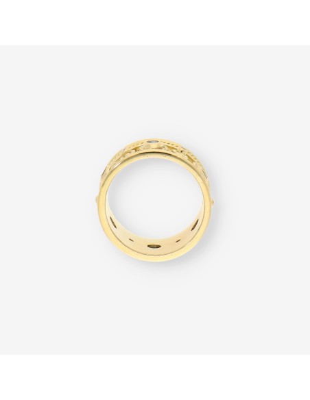 Anillo oro brillantes zafiro