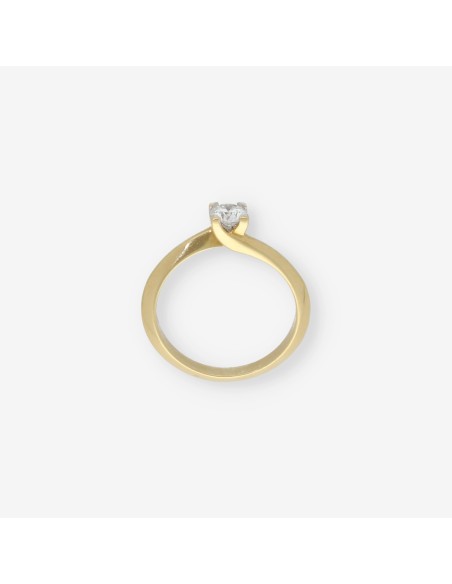 Anillo en oro 18kt con brillante central