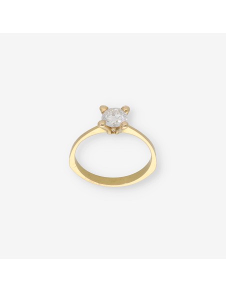 Anillo en oro 18kt con brillante central