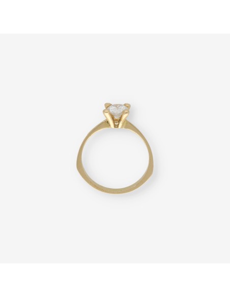 Anillo en oro 18kt con brillante central