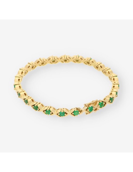 Pulsera oro y esmeraldas
