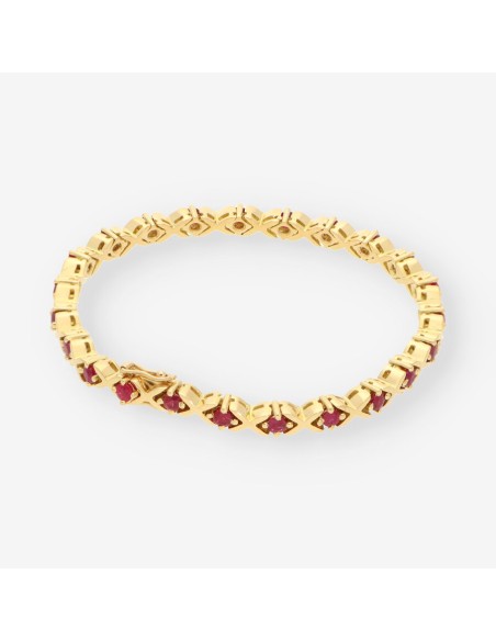 Pulsera oro y rubis