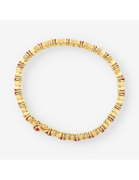 Pulsera oro y rubis