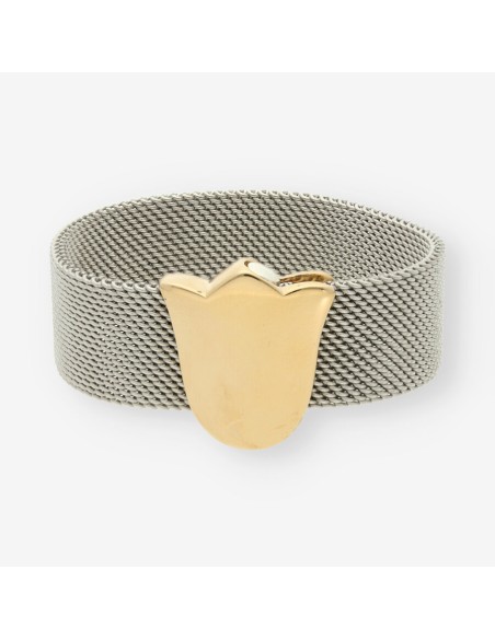 Pulsera tulipÃ¡n acero/oro TOUS