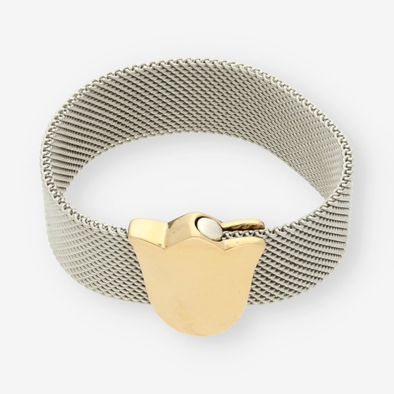Pulsera tulipÃ¡n acero/oro TOUS