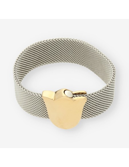 Pulsera tulipÃ¡n acero/oro TOUS
