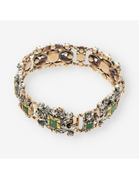 Pulsera plata y oro vintage esm. y bri