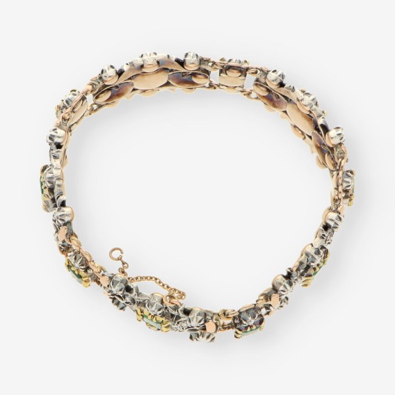 Pulsera plata y oro vintage esm. y bri