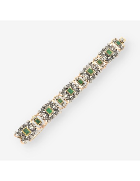Pulsera plata y oro vintage esm. y bri