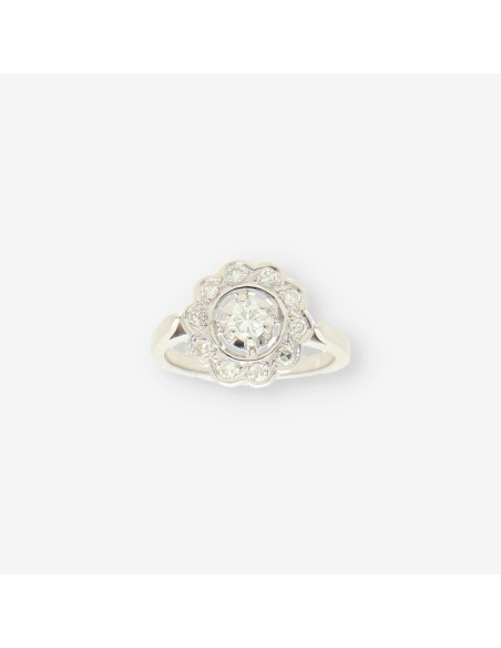 Anillo oro blanco y brillantes