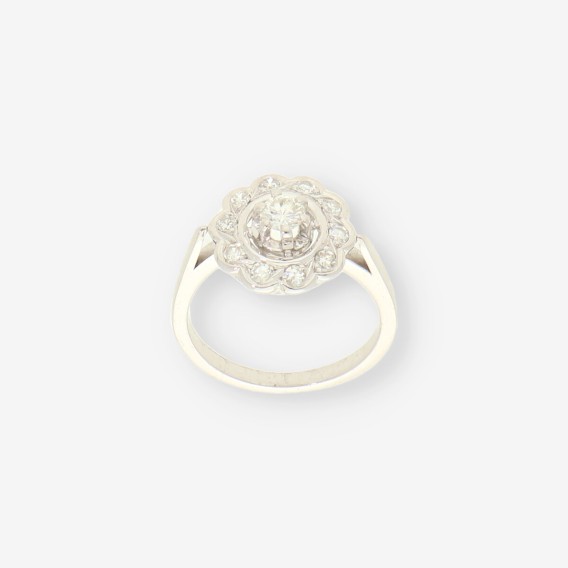 Anillo oro blanco y brillantes