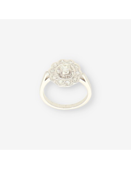 Anillo oro blanco y brillantes