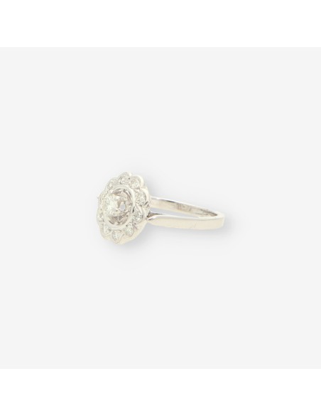 Anillo oro blanco y brillantes