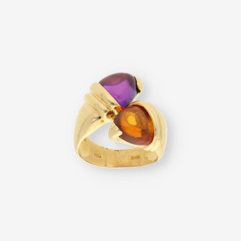 Anillo oro piedras colores 2