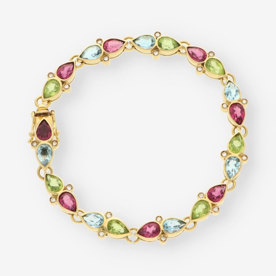 Pulsera oro piedras colores y bri