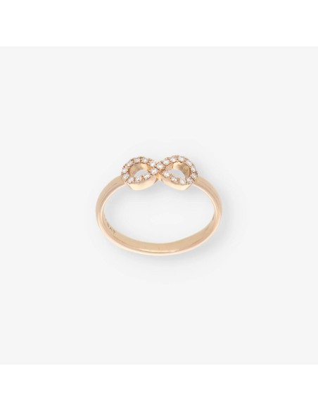 Anillo Rabat en oro rosa 18kt con brillantes