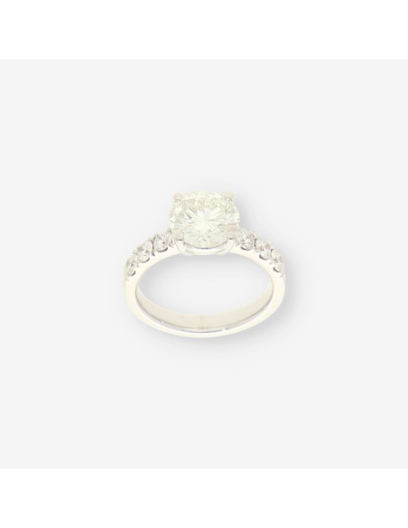 Anillo oro blanco y bri aprox. 3,04 Qt.