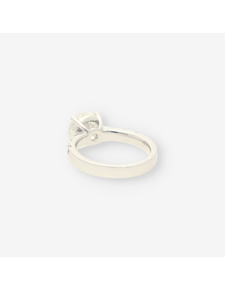 Anillo oro blanco y bri aprox. 3,04 Qt.