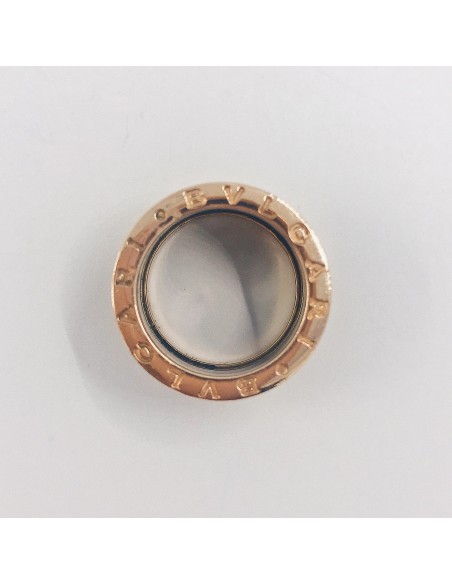 Anillo bulgari oro rosa y cerÃ¡mica.