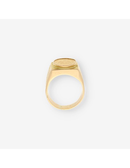 Anillo sello con moneda oro