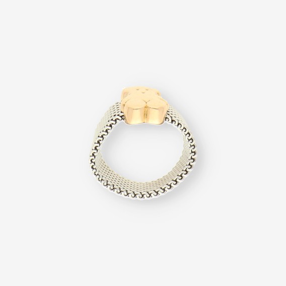 Anillo acero y oro oso TOUS