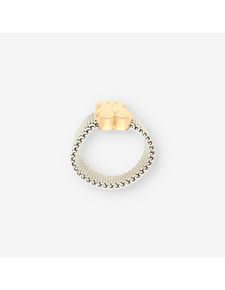 Anillo acero y oro oso TOUS