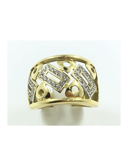 Anillo de oro y circonitas