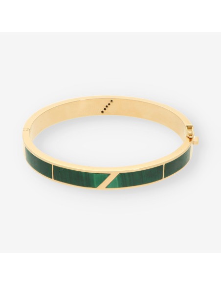 Esclava oro malaquita y brillantes