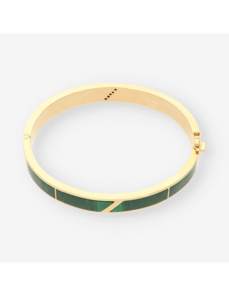 Esclava oro malaquita y brillantes