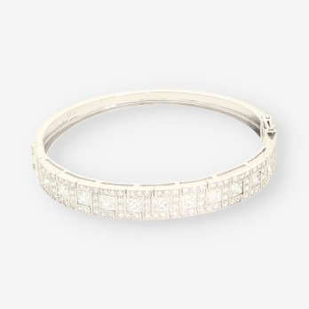 Esclava oro blanco y circonitas