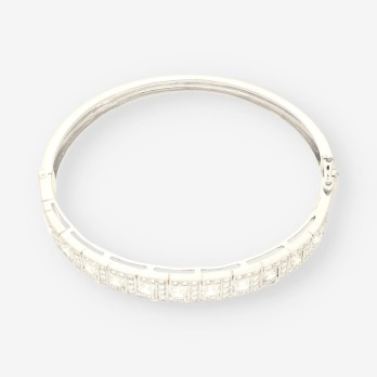 Esclava oro blanco y circonitas 2