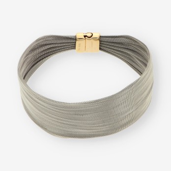 Pulsera acero y oro TOUS 2