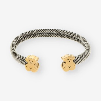 Pulsera acero y oro oso TOUS
