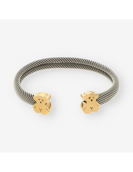 Pulsera acero y oro oso TOUS
