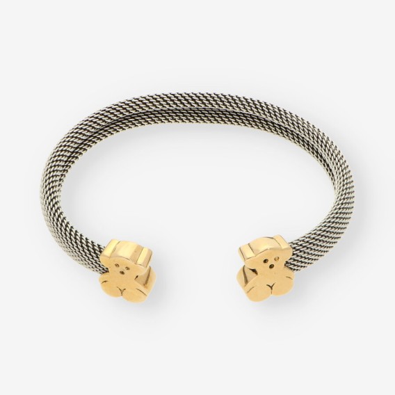 Pulsera acero y oro oso TOUS