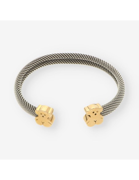 Pulsera acero y oro oso TOUS