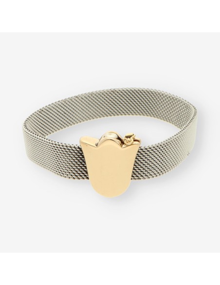 Pulsera acero y oro tulipÃ¡n TOUS