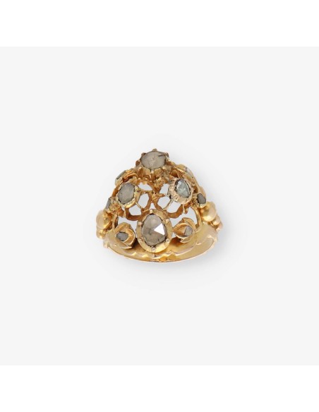 Anillo vintage en oro 18kt con Diamantes