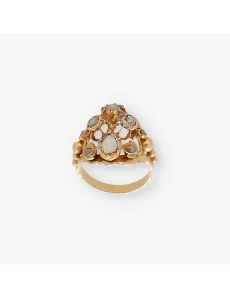 Anillo vintage en oro 18kt con Diamantes