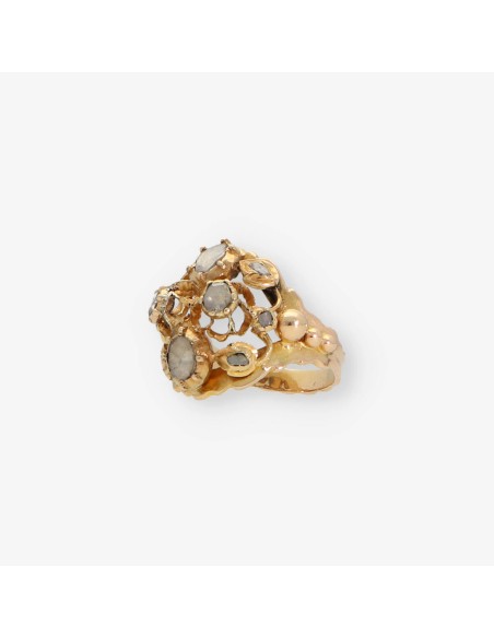 Anillo vintage en oro 18kt con Diamantes