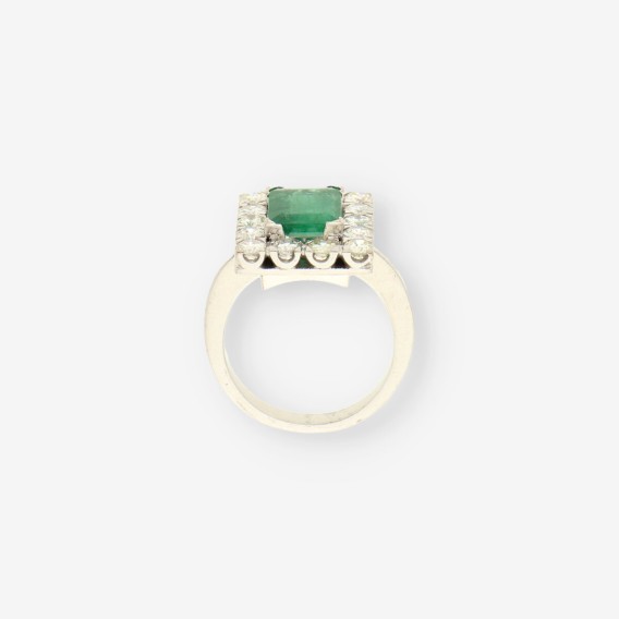 Anillo oro esmeralda y brillantes