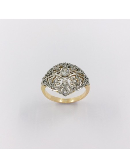 Anillo aÃ±os 20 en oro y diamantes