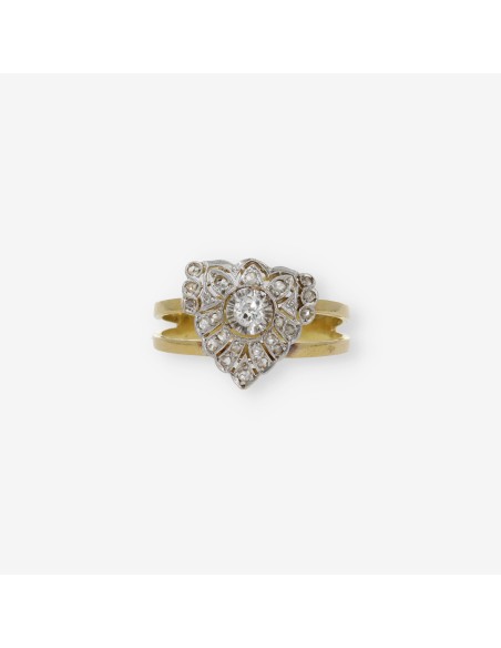 Anillo vintage en oro 18kt con diamantes