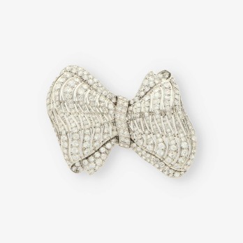Broche oro blanco y brillantes