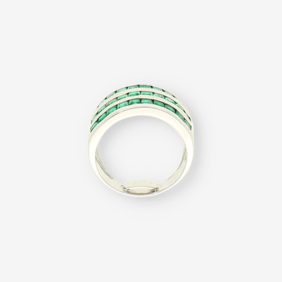 Anillo oro blanco y esmeralda