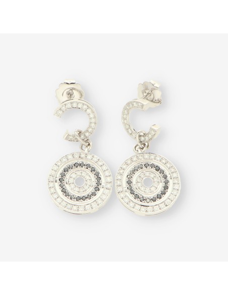 Pendientes oro bl. bri negro y bri 