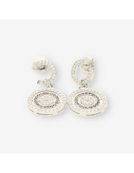 Pendientes oro bl. bri negro y bri 