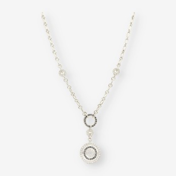 Gargantilla oro bl. bri negro y bril